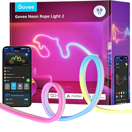 LED Smart Neon Rope Light 2 Works with Matter, Alexa, Google Assistant, by Govee